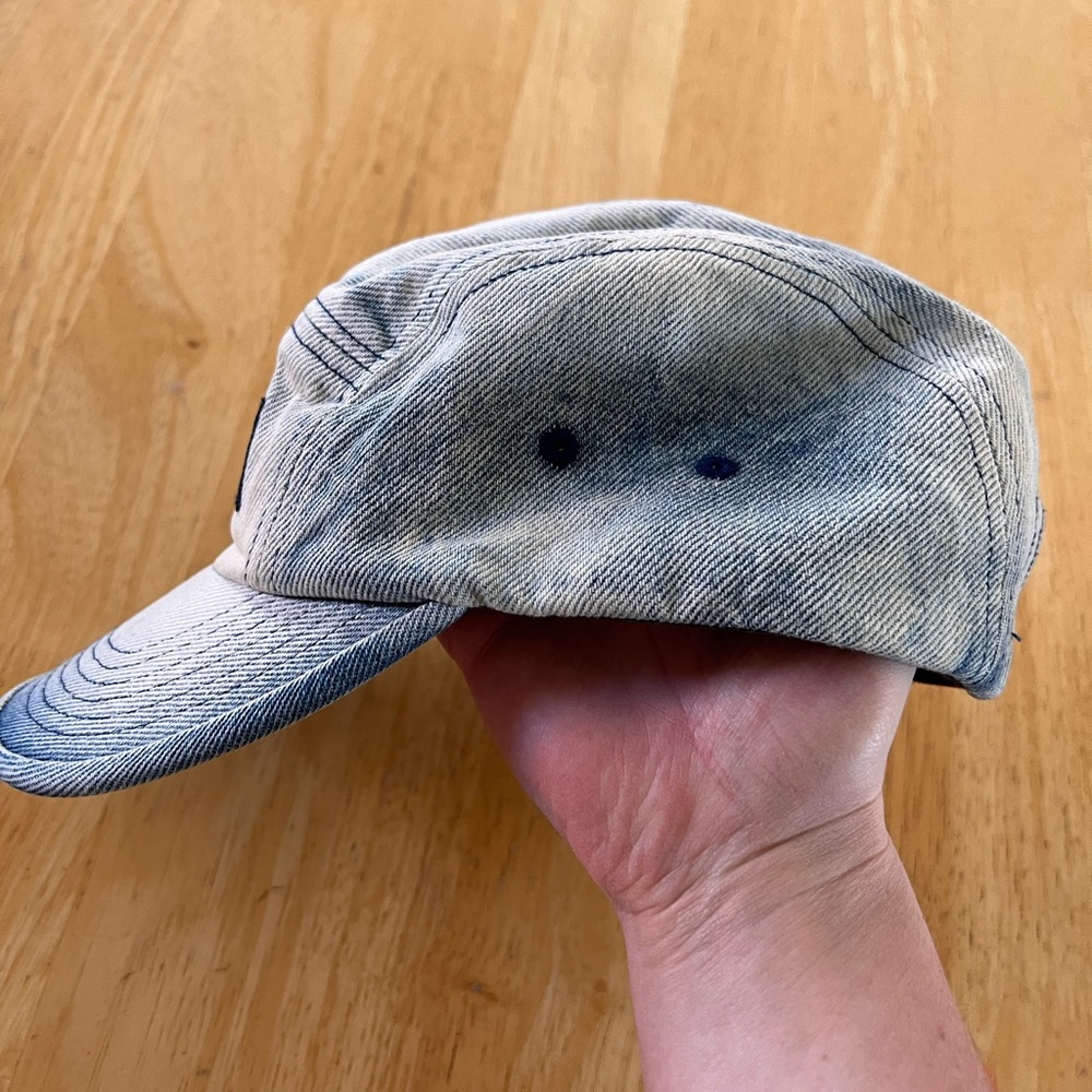 Supreme Light Denim Cap with Navy Logo Patch - Picture 5 of 6